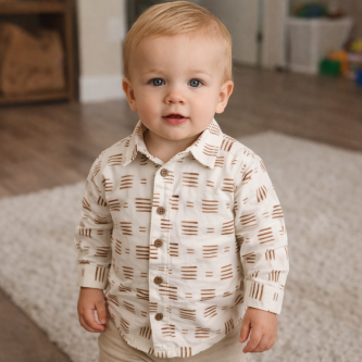 Πουκάμισο-Βαμβακερό-Boy shirt white caramel 773354